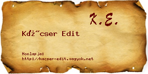Kácser Edit névjegykártya